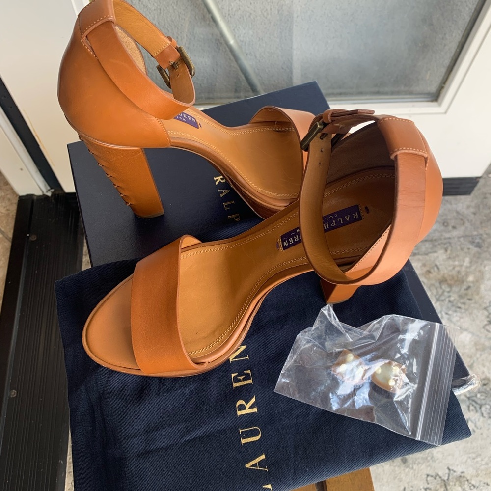 Ralph Lauren Purple Collection Leather Platform - Picture 2 of 5